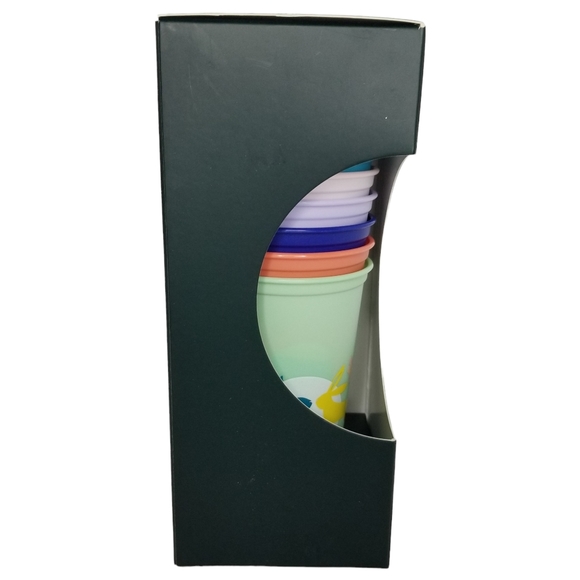 Starbucks Reusable Hot Cups 6 pack 16 ounces Spring Easter Bunny Rabbit NWT - Picture 3 of 13